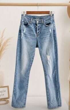 7 For All Mankind Light Blur Skinny Jeans Size 24